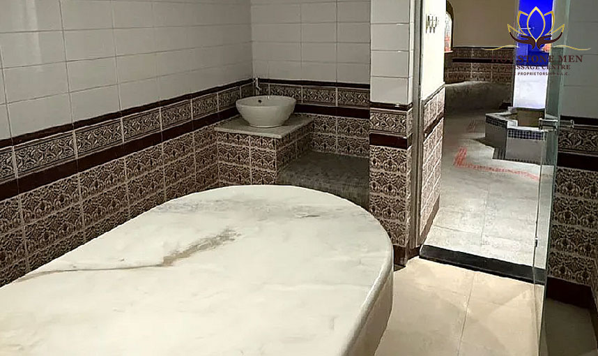 What is done in a Moroccan bath